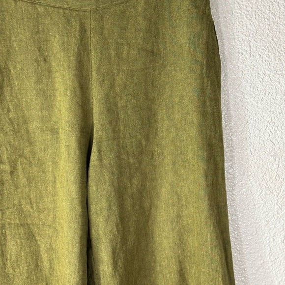 Coldwater Creek Linen Crop Wide Pants Size Petite Small - Picture 2 of 5
